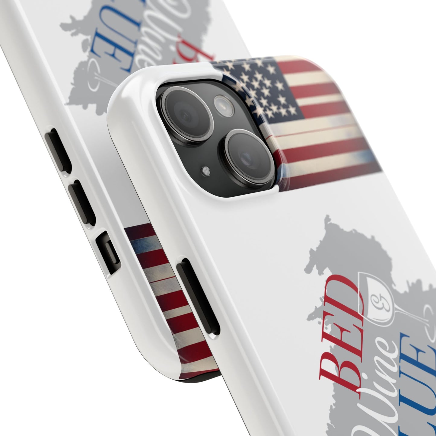 Patriotic Tough Phone Case - Red, Wine & Blue Design