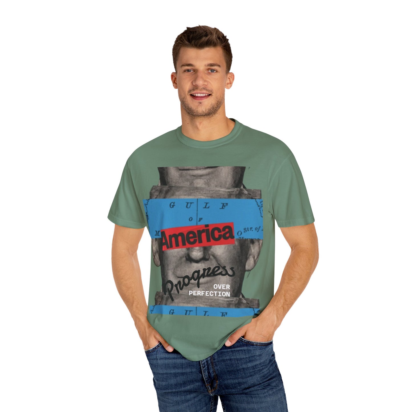 Vintage Graphic T-Shirt - America, Progress Over Perfection, Unisex Tee for Casual Wear, Gift for Patriot Day, Birthday, 90s Style