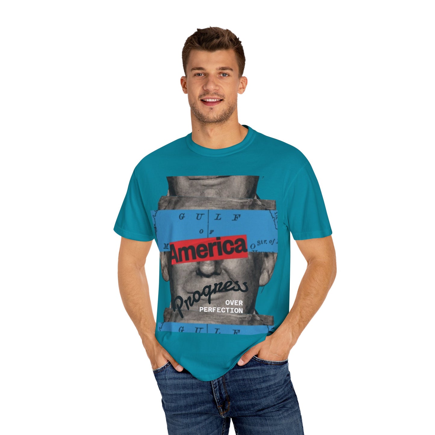 Vintage Graphic T-Shirt - America, Progress Over Perfection, Unisex Tee for Casual Wear, Gift for Patriot Day, Birthday, 90s Style