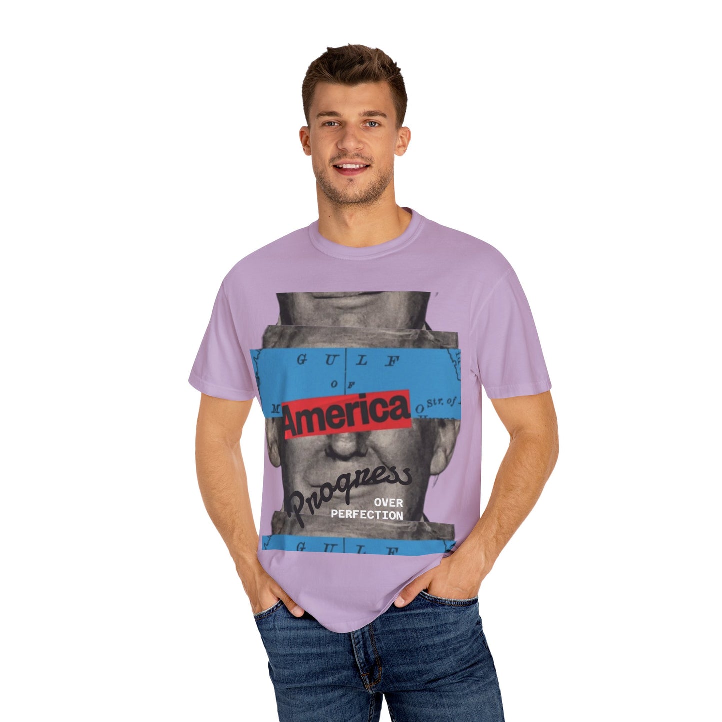 Vintage Graphic T-Shirt - America, Progress Over Perfection, Unisex Tee for Casual Wear, Gift for Patriot Day, Birthday, 90s Style