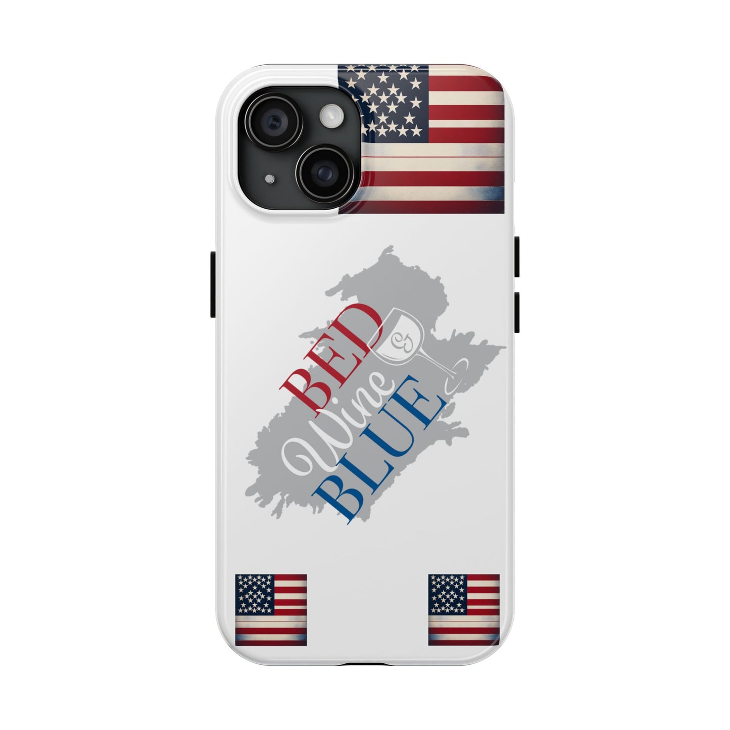 Patriotic Tough Phone Case - Red, Wine & Blue Design