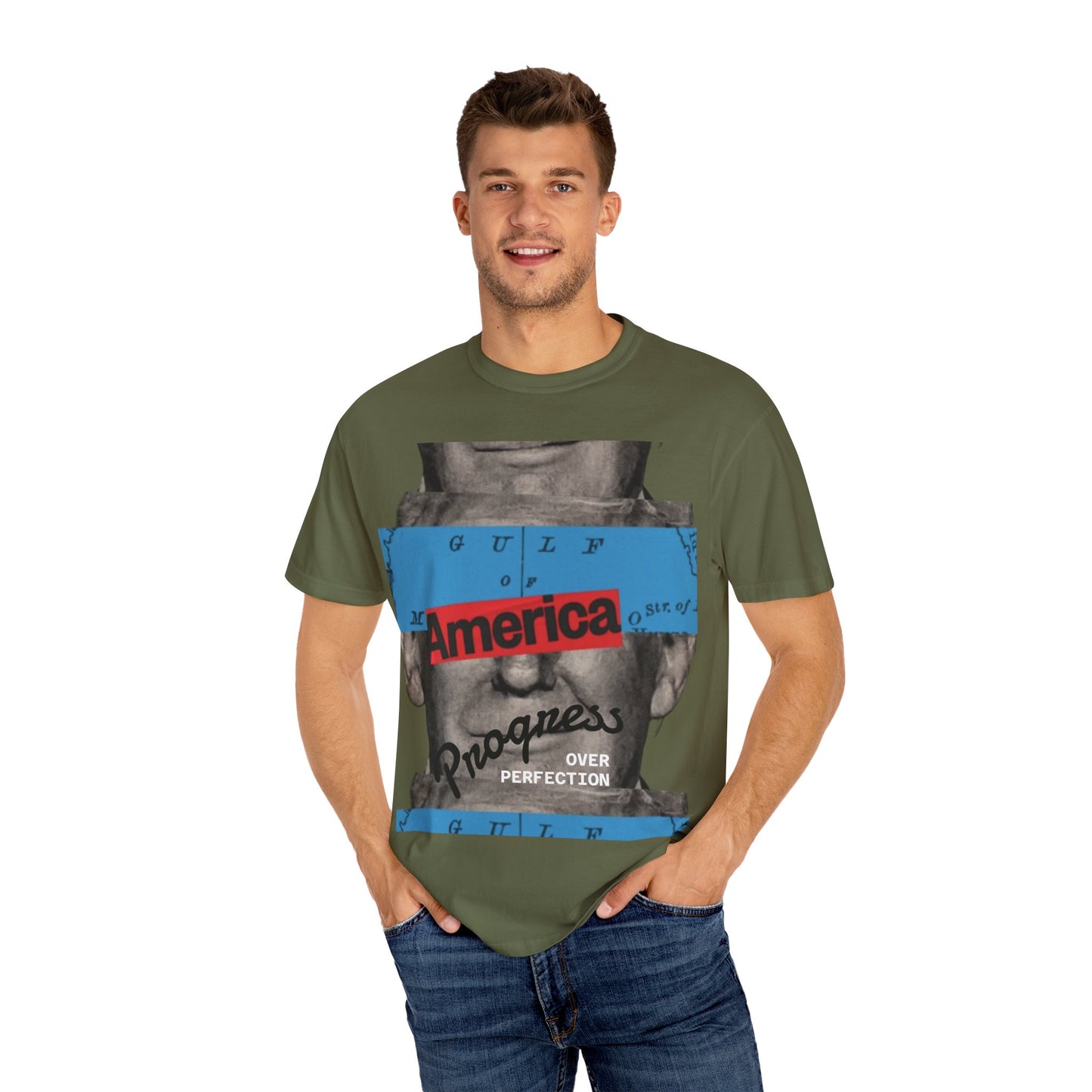 Vintage Graphic T-Shirt - America, Progress Over Perfection, Unisex Tee for Casual Wear, Gift for Patriot Day, Birthday, 90s Style