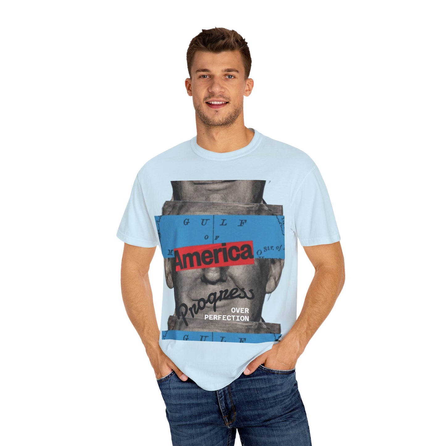 Vintage Graphic T-Shirt - America, Progress Over Perfection, Unisex Tee for Casual Wear, Gift for Patriot Day, Birthday, 90s Style