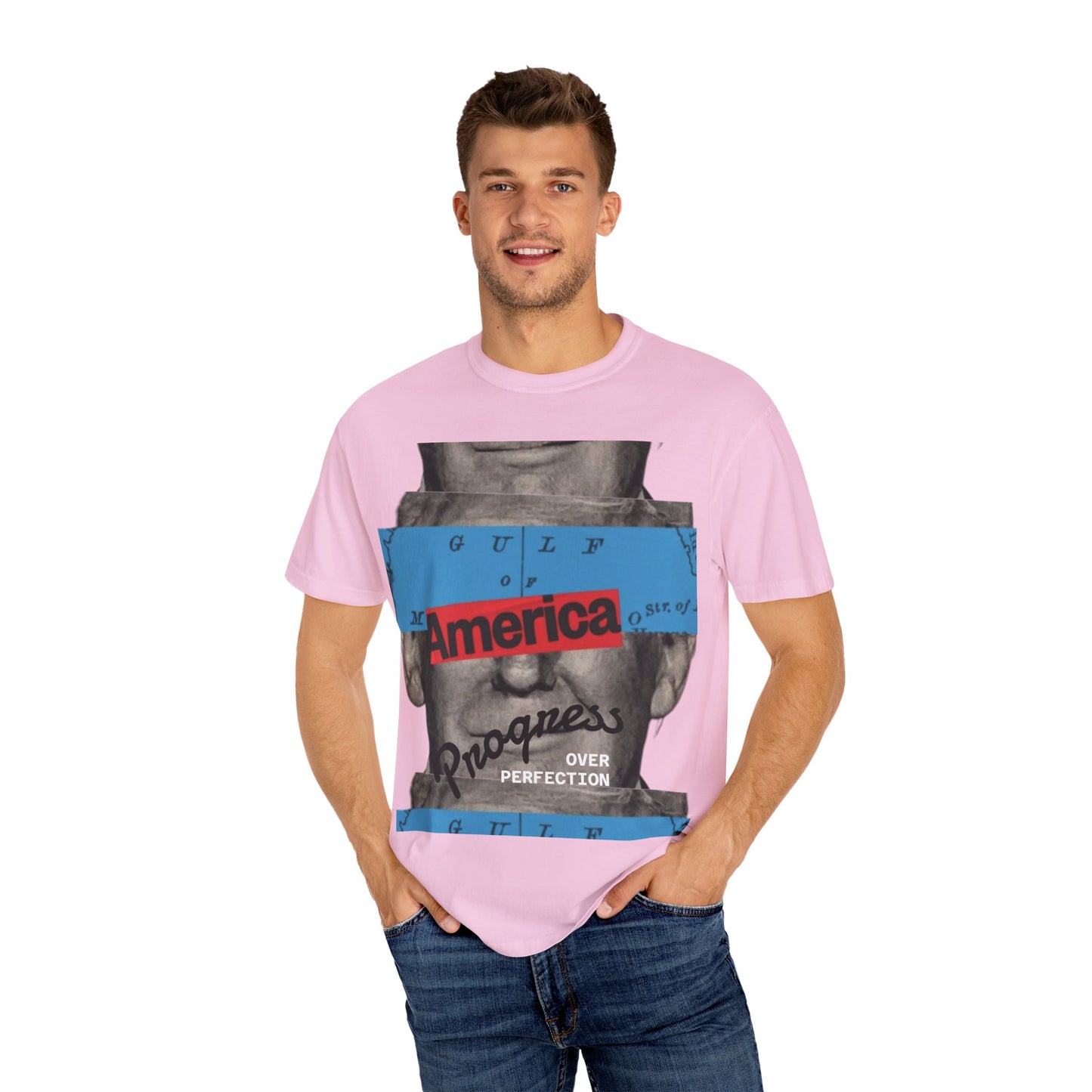 Vintage Graphic T-Shirt - America, Progress Over Perfection, Unisex Tee for Casual Wear, Gift for Patriot Day, Birthday, 90s Style