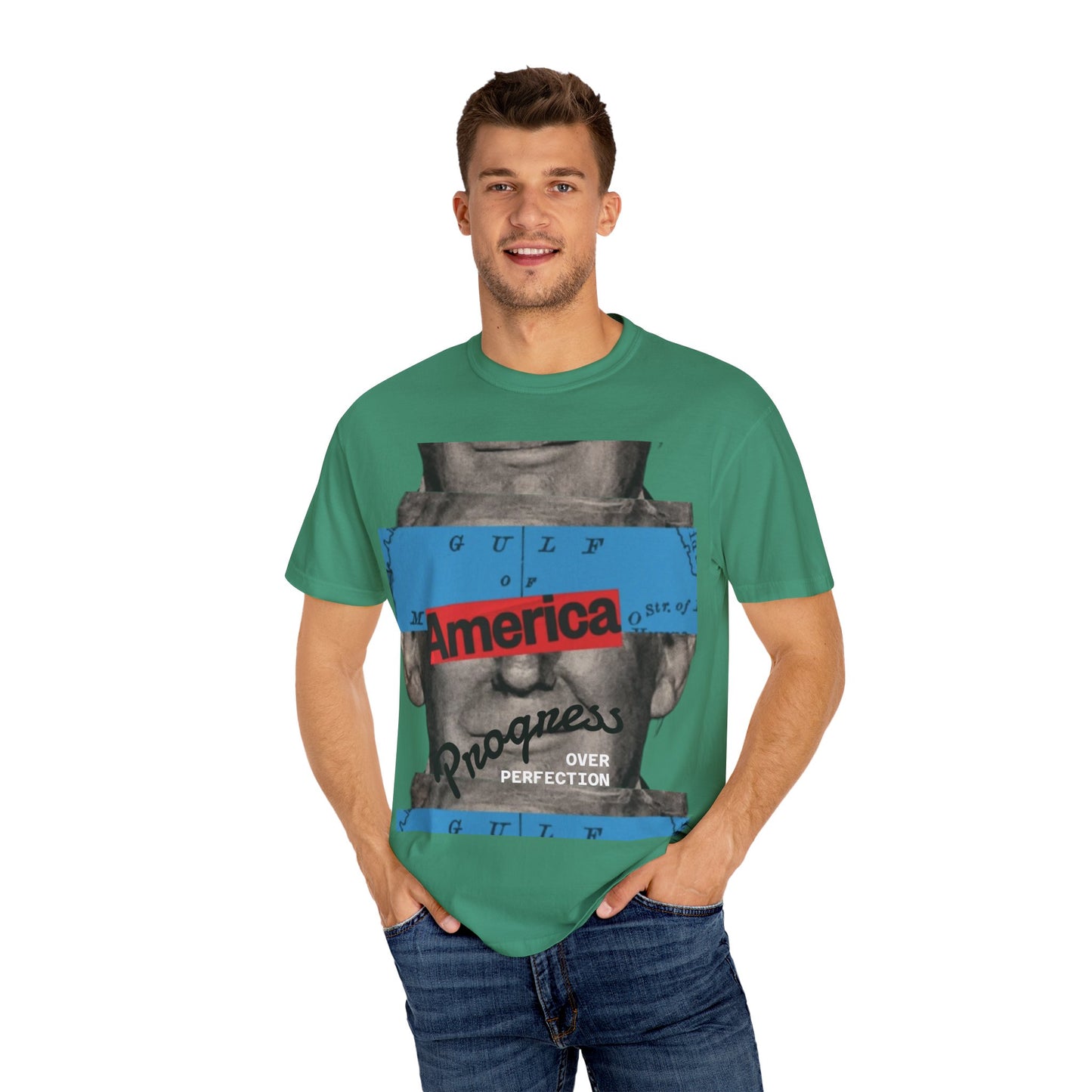 Vintage Graphic T-Shirt - America, Progress Over Perfection, Unisex Tee for Casual Wear, Gift for Patriot Day, Birthday, 90s Style