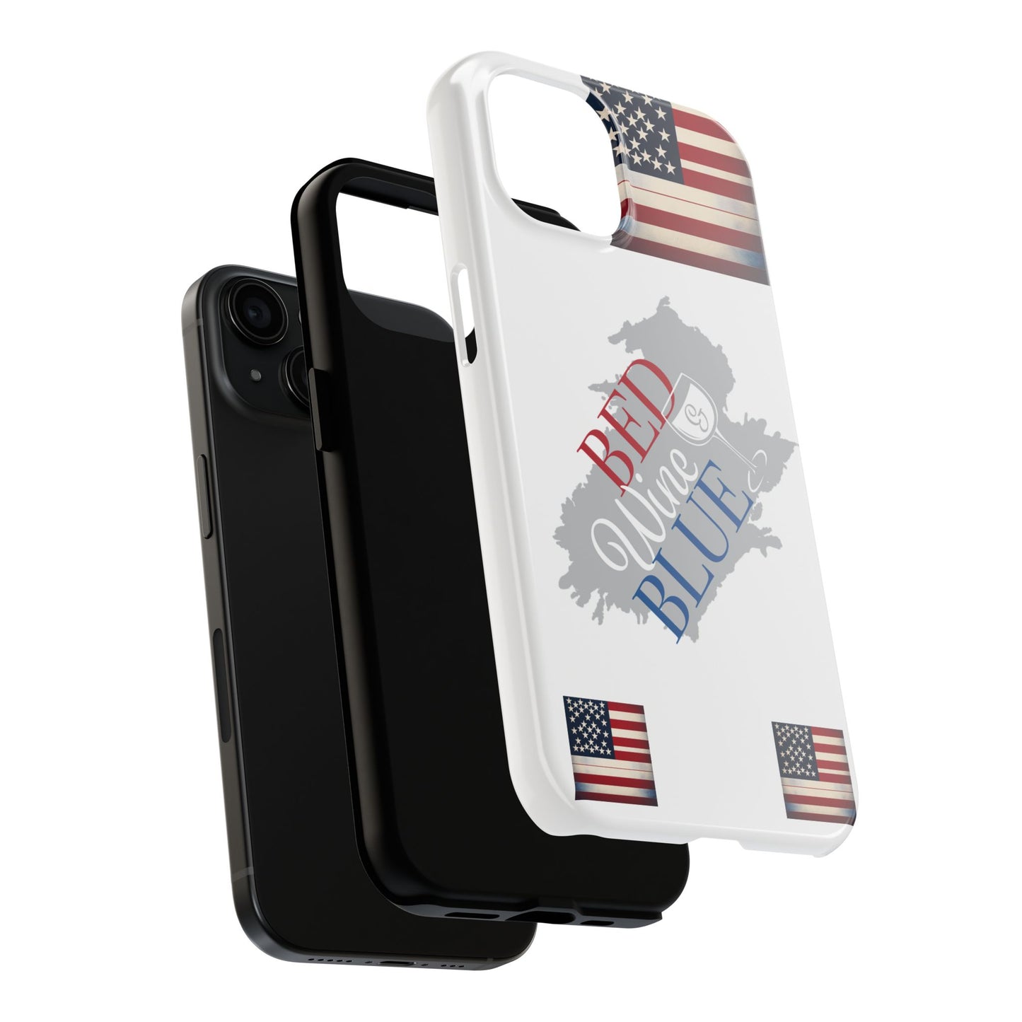 Patriotic Tough Phone Case - Red, Wine & Blue Design