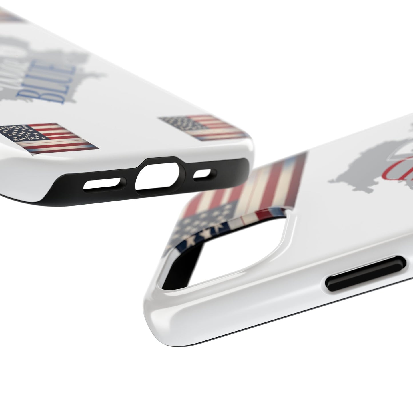 Patriotic Tough Phone Case - Red, Wine & Blue Design