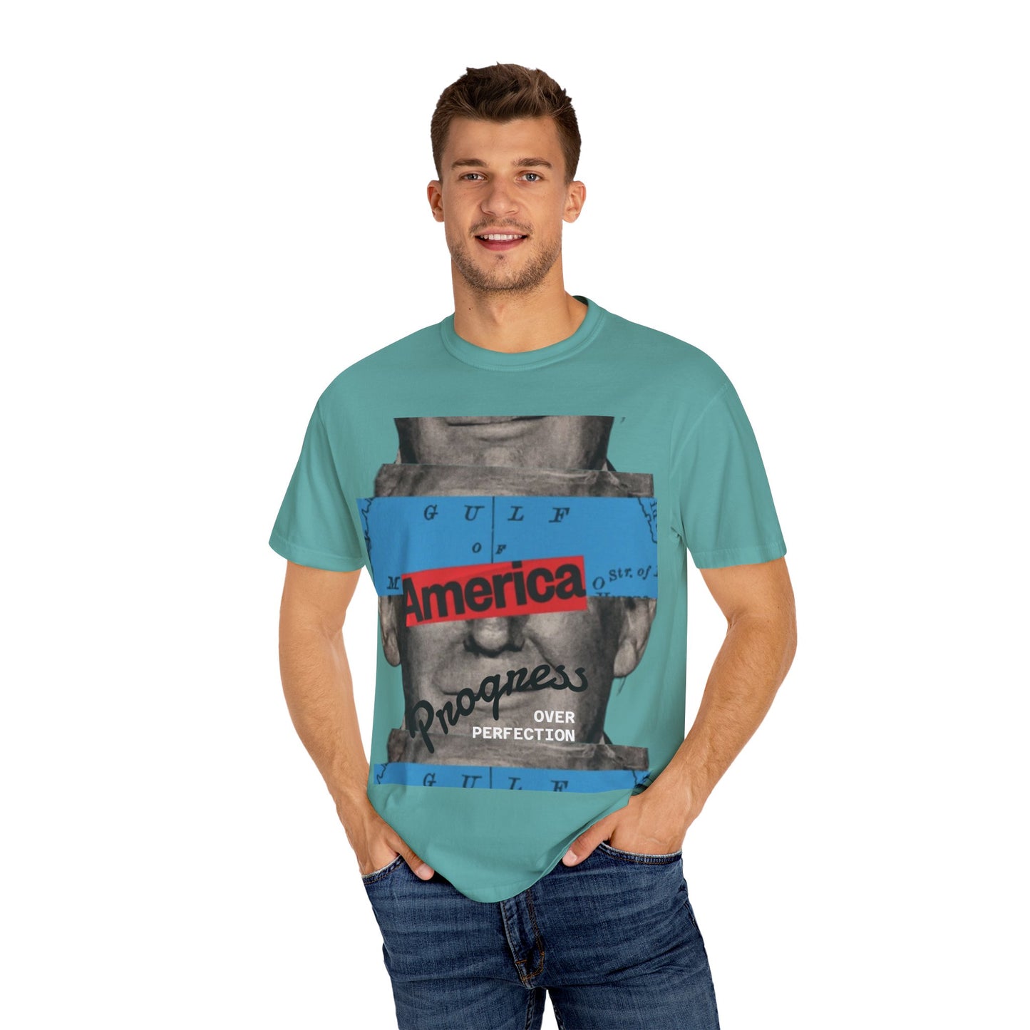 Vintage Graphic T-Shirt - America, Progress Over Perfection, Unisex Tee for Casual Wear, Gift for Patriot Day, Birthday, 90s Style
