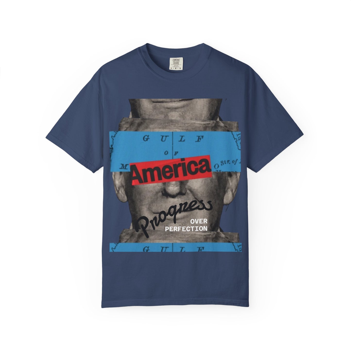 Vintage Graphic T-Shirt - America, Progress Over Perfection, Unisex Tee for Casual Wear, Gift for Patriot Day, Birthday, 90s Style