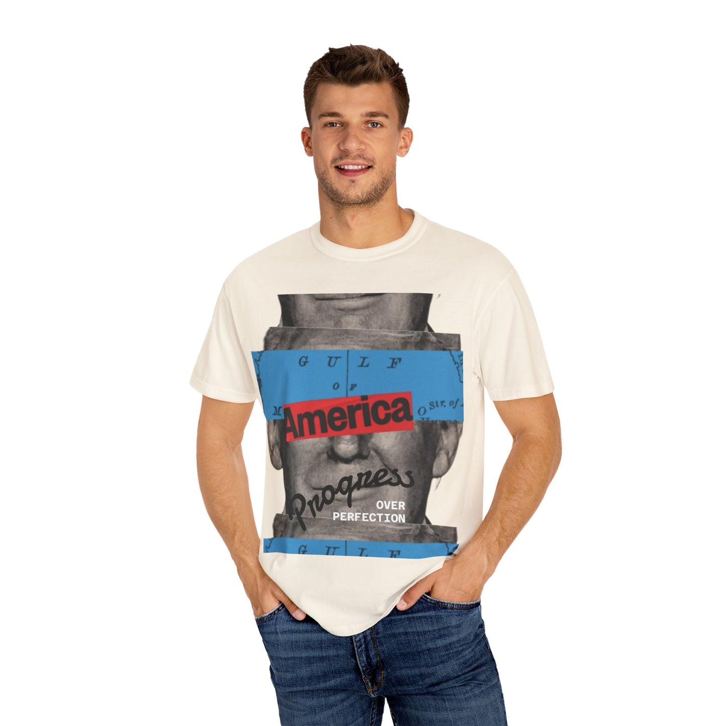 Vintage Graphic T-Shirt - America, Progress Over Perfection, Unisex Tee for Casual Wear, Gift for Patriot Day, Birthday, 90s Style