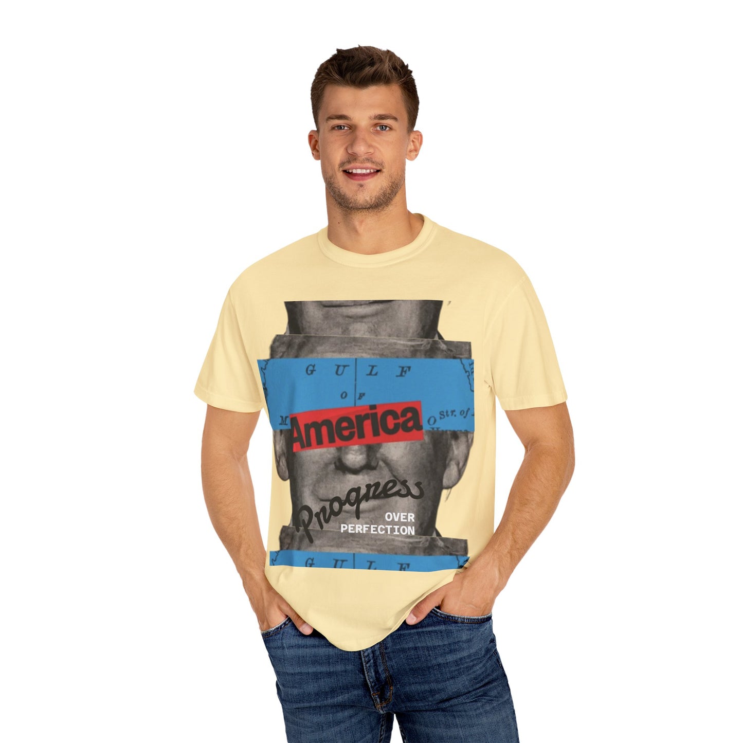Vintage Graphic T-Shirt - America, Progress Over Perfection, Unisex Tee for Casual Wear, Gift for Patriot Day, Birthday, 90s Style
