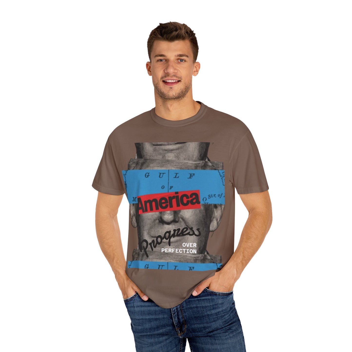 Vintage Graphic T-Shirt - America, Progress Over Perfection, Unisex Tee for Casual Wear, Gift for Patriot Day, Birthday, 90s Style