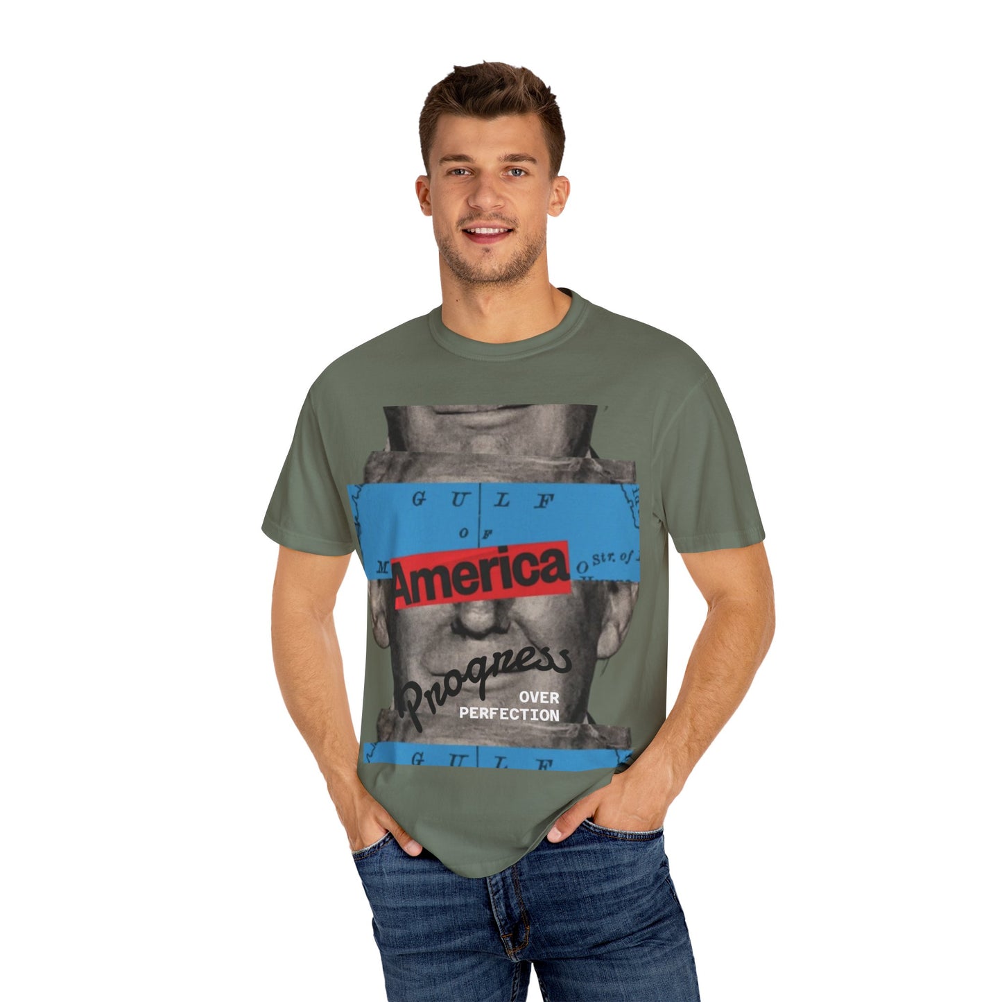Vintage Graphic T-Shirt - America, Progress Over Perfection, Unisex Tee for Casual Wear, Gift for Patriot Day, Birthday, 90s Style