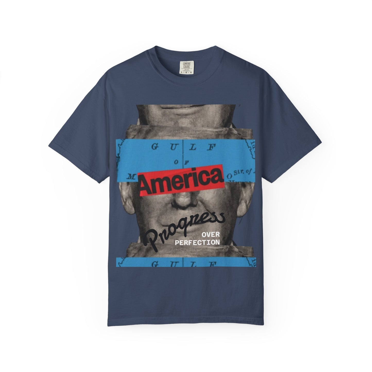 Vintage Graphic T-Shirt - America, Progress Over Perfection, Unisex Tee for Casual Wear, Gift for Patriot Day, Birthday, 90s Style